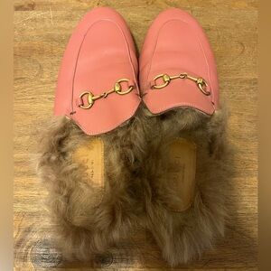 Gucci Princetown Pink Fur Lined Mules